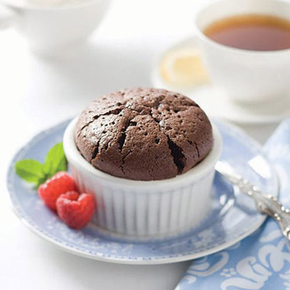 and Chocolate Souffles (bottom left to right)