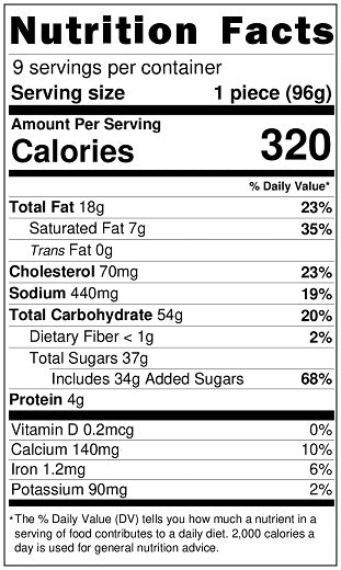 Original Nutrition Label