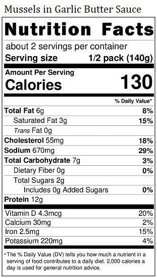 Original Nutrition Label