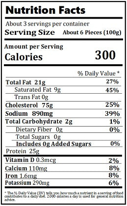 Old Nutrition Label