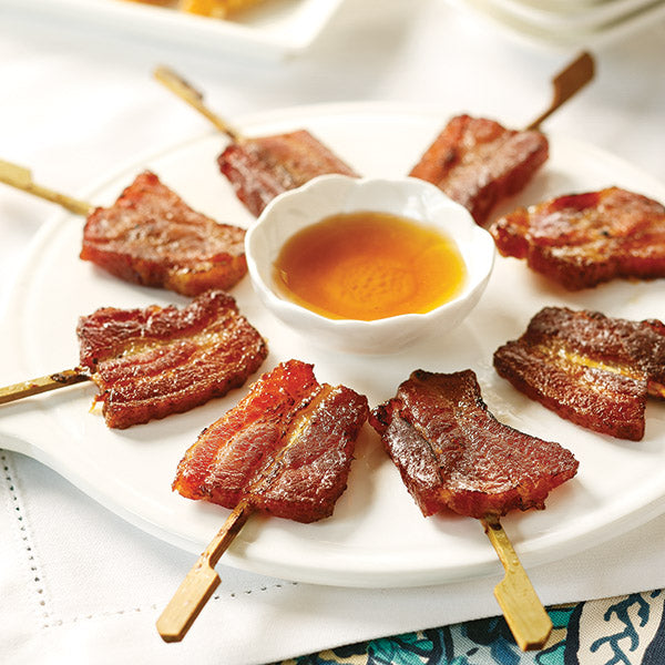 Vanilla-Bourbon Bacon "Lollipops"