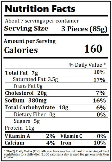 Original Nutrition Label