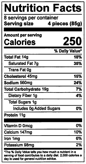 Old Nutrition Label