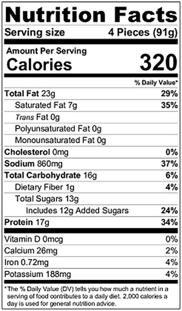 Old Nutrition Label