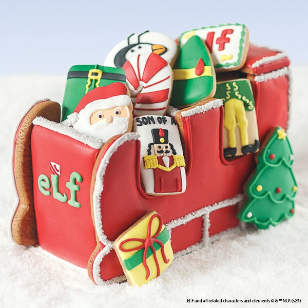 Elf™ Gingerbread Sleigh with decorated sugar cookies