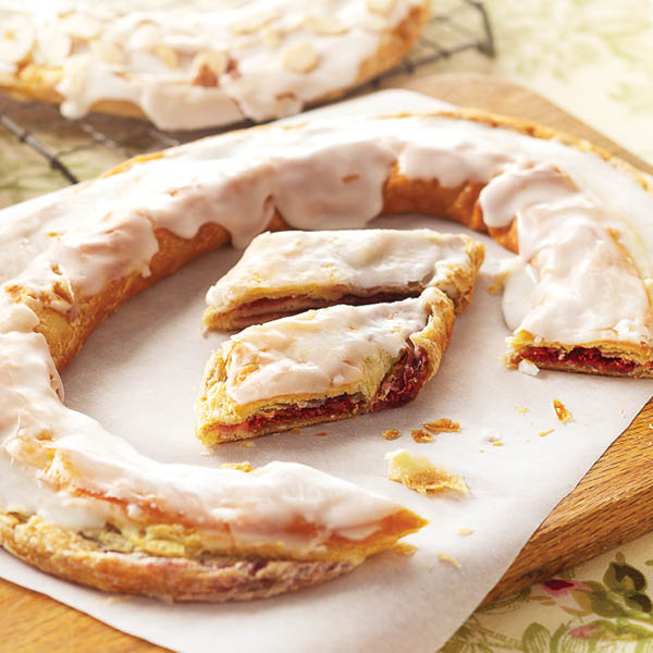 Danish Kringle Duo, featuring one Almond Kringle and one Raspberry Kringle