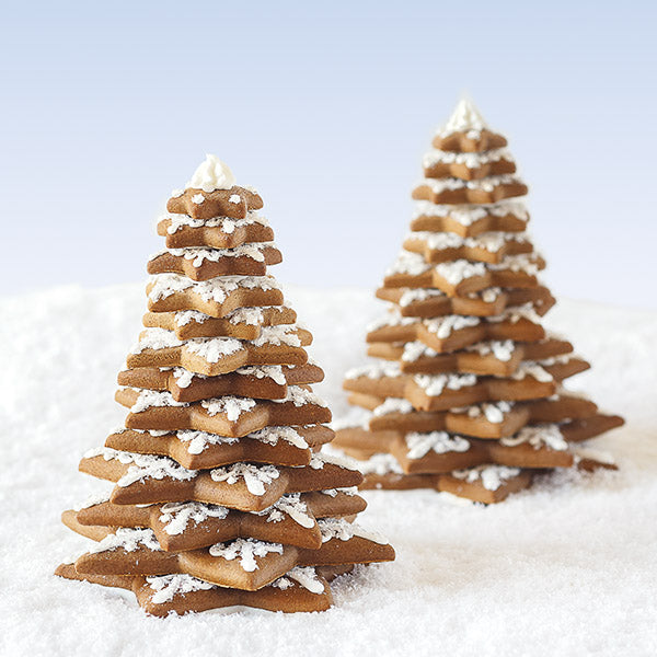 Two Nordic Gingerbread Cookie Star Trees