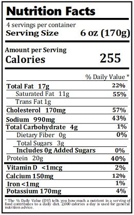 Old Nutrition Label