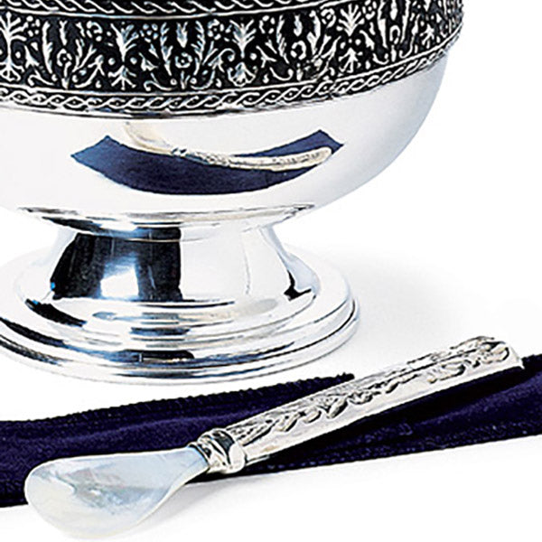 Caviar Spoon with Embossed Silver Handle