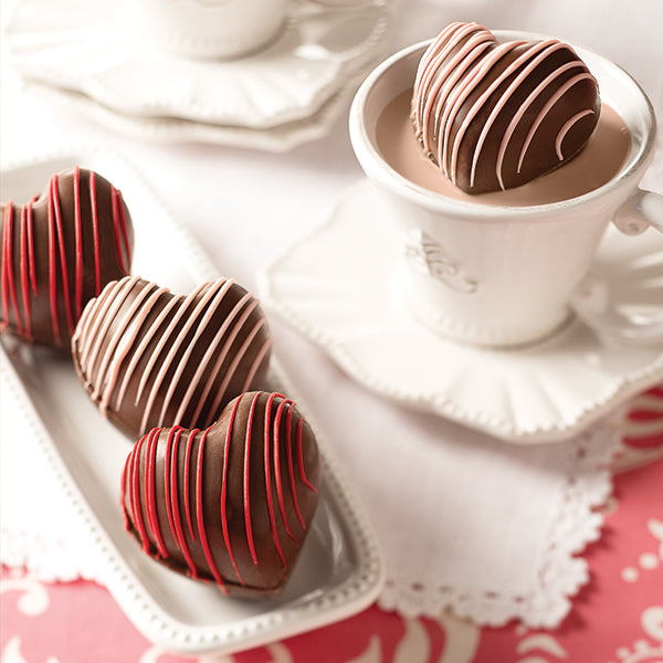 Heart-Shaped Cocoa Bombs