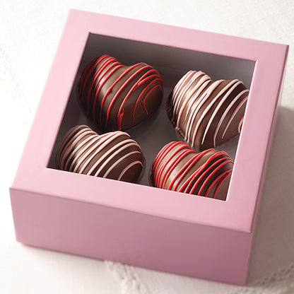Heart-Shaped Cocoa Bombs in box